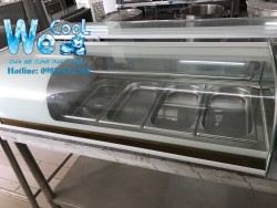 Tủ trưng bày Sushi 1 tầng kính trắng