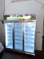 Tủ trưng bày hoa quả 3 cánh kính