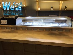 Tủ trưng bày Sushi 1 tầng kính đen