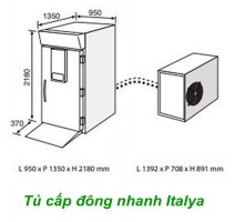Tủ cấp đông nhanh Italya (loại xe đẩy khay)