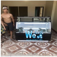 Tủ trưng bày bánh kính cong 3 tầng 1m